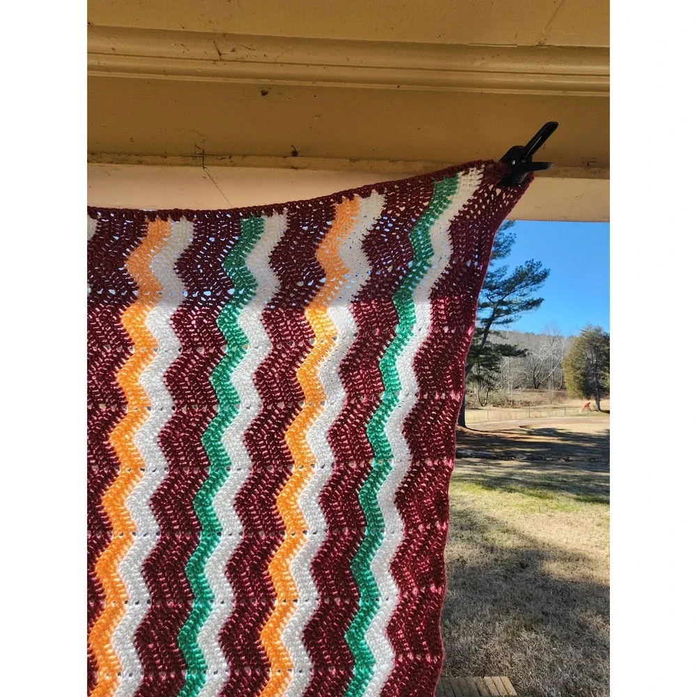 Handmade crochet throw
